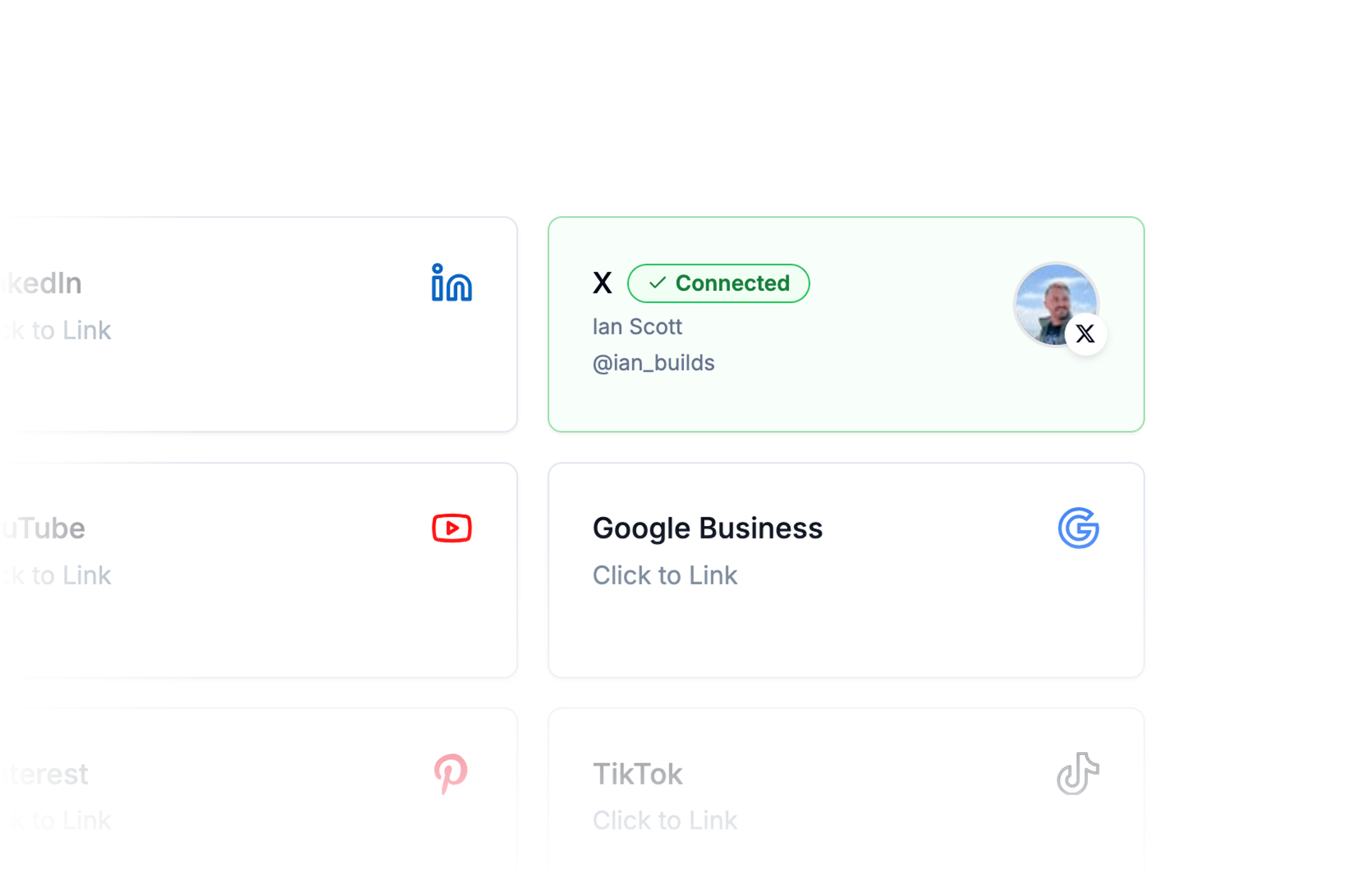 Social media connection interface