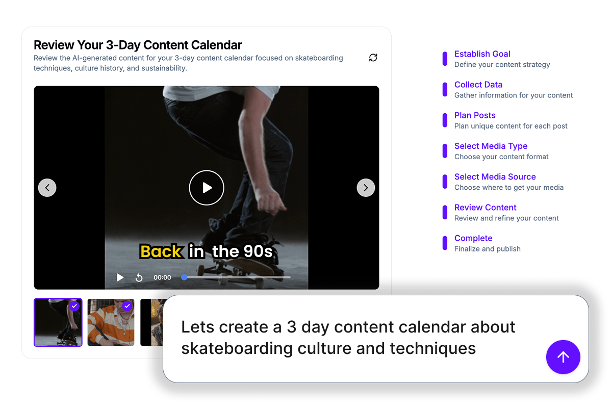 AI content generation interface