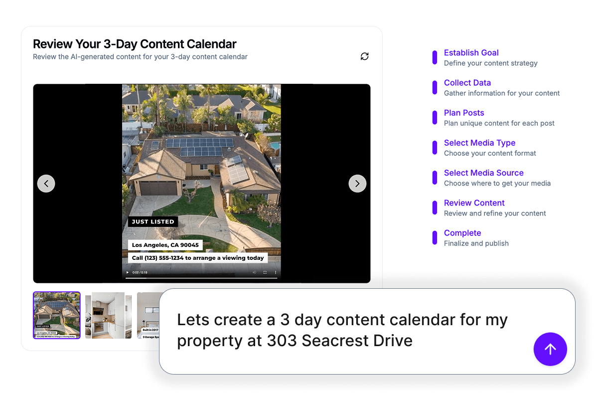 AI property content generation interface